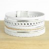 Manchette cuir ton blanc