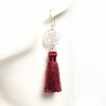 Pendentif Filigrane Argent Pampille - Hauteur 7.5 Cm, Boucle D'oreille Unique Années 70, Occasion Excellent état