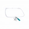 Bracelet argent massif étoile de mer brin cuir turquoise