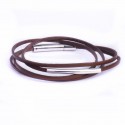 Bracelet cuir double tour fin marron