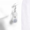 Boucles d'oreilles anneau martelé pampille rainurée