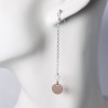 Boucles d'oreille argent massif médaille or rose