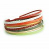 Bracelet cuir multi lanières tresse rouge foncée
