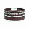 Manchette cuir ton prune